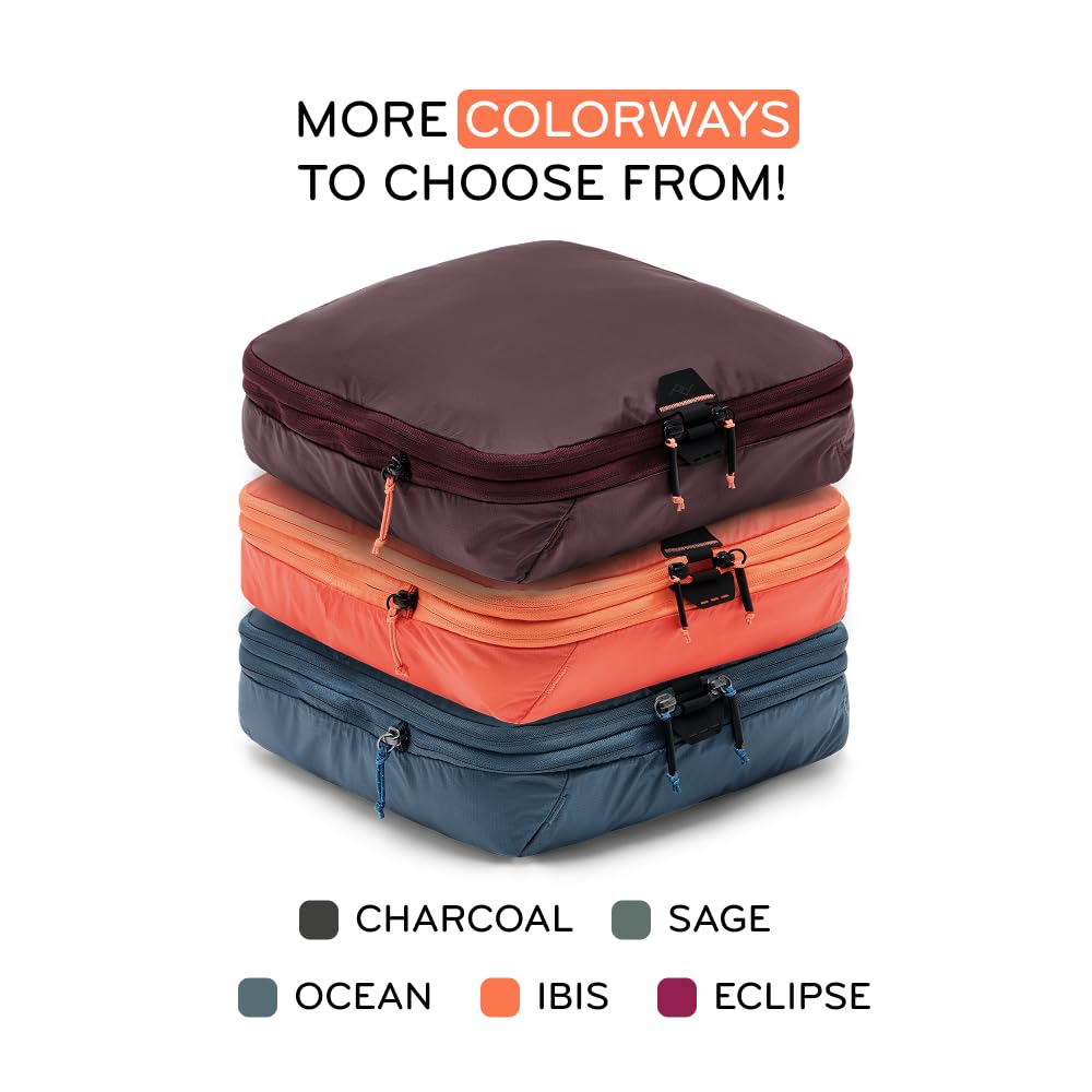 Peak Design Ultralight Mesh Packing Cube, Charcoal, Stretchy Mesh Luggage Cube with Strap Attachment Points and Luggage Pass Throughs, Zipper Opening, Travel Organizer for Men and Women, Size M