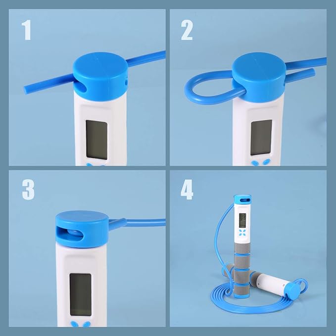 Jump Rope, Digital Weighted Handle Workout Jumping Rope with Calorie Counter for Training Fitness, Adjustable Exercise Speed Skipping Rope for Men, Women, Kids, Girls