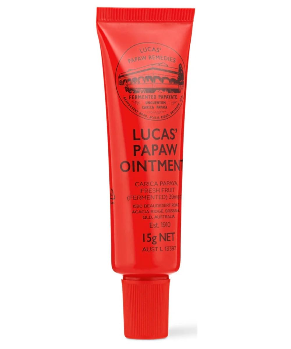 Lucas Papaw Ointment – 15g Tube with Lip Applicator – 2–Pack – Multi-Purpose Skin Relief – Made in Australia