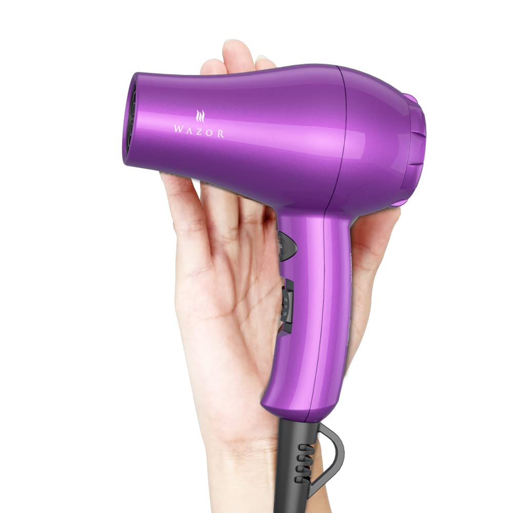 Lightweight Mini Hair Dryer for Pour Painting & RV Compact Travel Blow Dryer for Kids 1000W Ionic Dryer with Concentrator Cool Shot Button