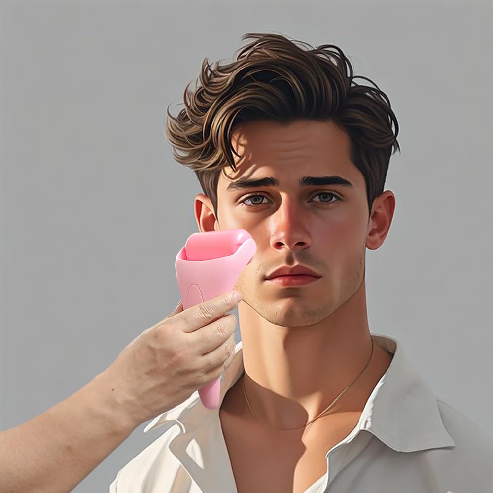 3-in-1 Natural Jade Roller and Gua Sha Set for Face and Eye Ice Roller Facial Cooling Massage Roller