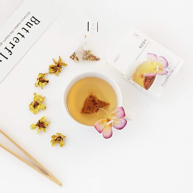 KKOKDAM Korean Tea Gift Set – 6 Flavor Butterfly Tea Bag Sampler – Elegant Box for Tea Lovers - Perfect as Unique Gifts or Gift Set for Women