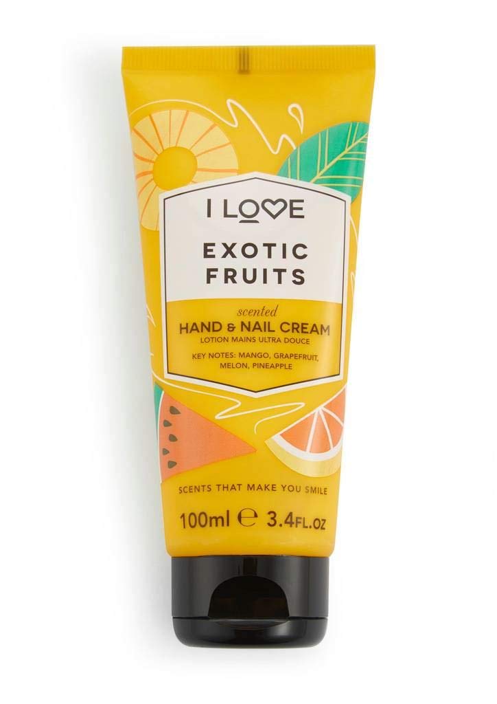 I Love Exotic Fruit Scented Hand and Nail Cream - Hand Cream for Dry Hands - Vitamin E, Coconut Oil, and Shea Butter - Silicone Free - 3.4 oz