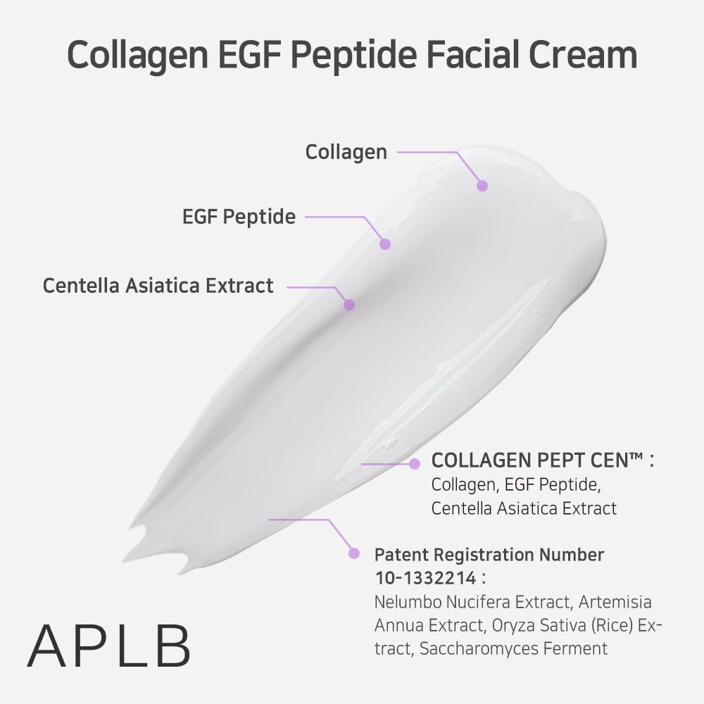 APLB Collagen EGF Peptide Facial Cream | COLLAGEN PEPT CEN™ 29.4% 1.86 FL.OZ/Korean Skincare, Elasticity care, Deep hydration, Revitalize for gentle and improve skin texture