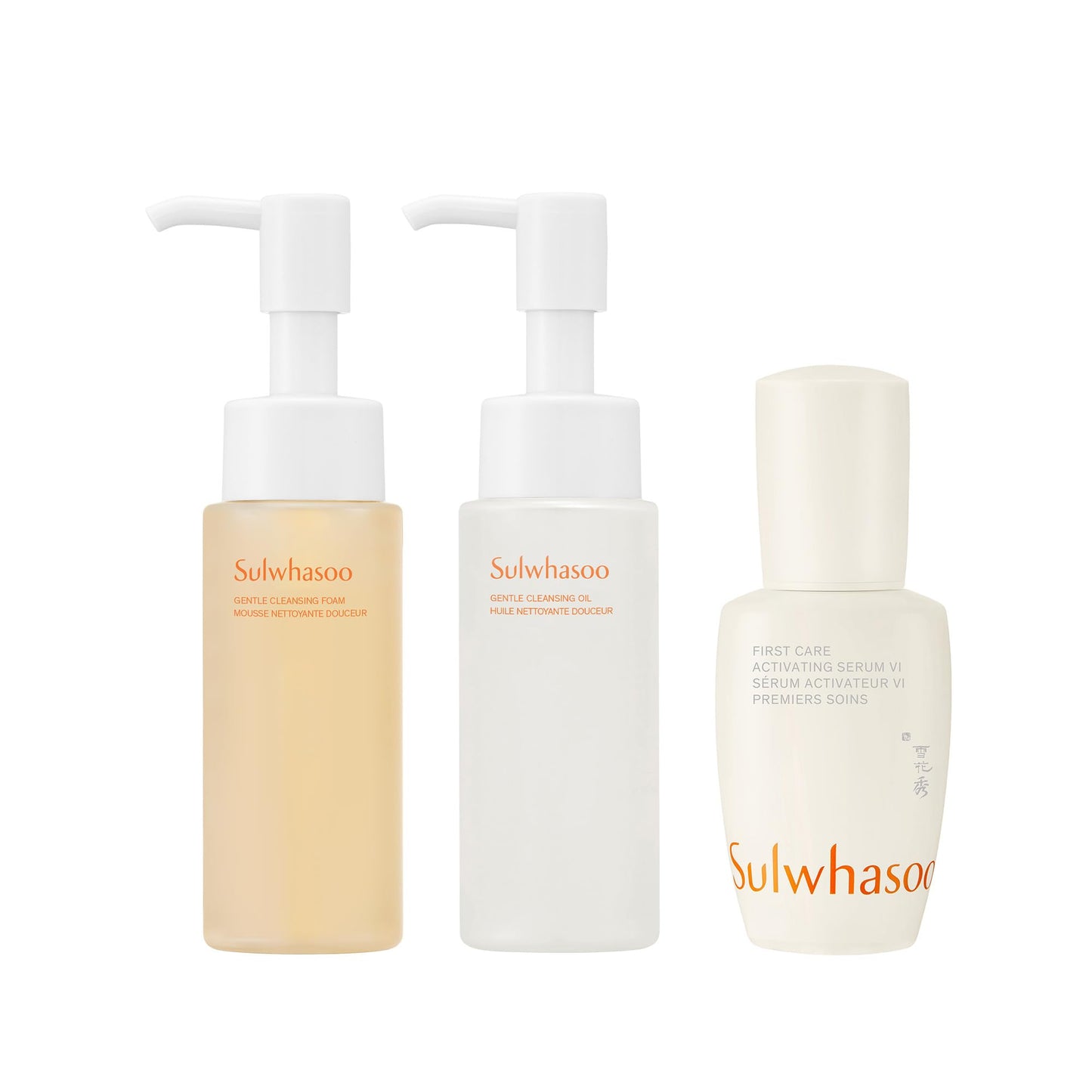 SULWHASOO CLEANSING BUNDLE - Gentle Cleansing Oil & Gentle Cleansing Foam & First Care Activating Serum VI Bundle, Deeply Cleanse, Hydrate, and Strengthen Skin Barrier, Travel Size
