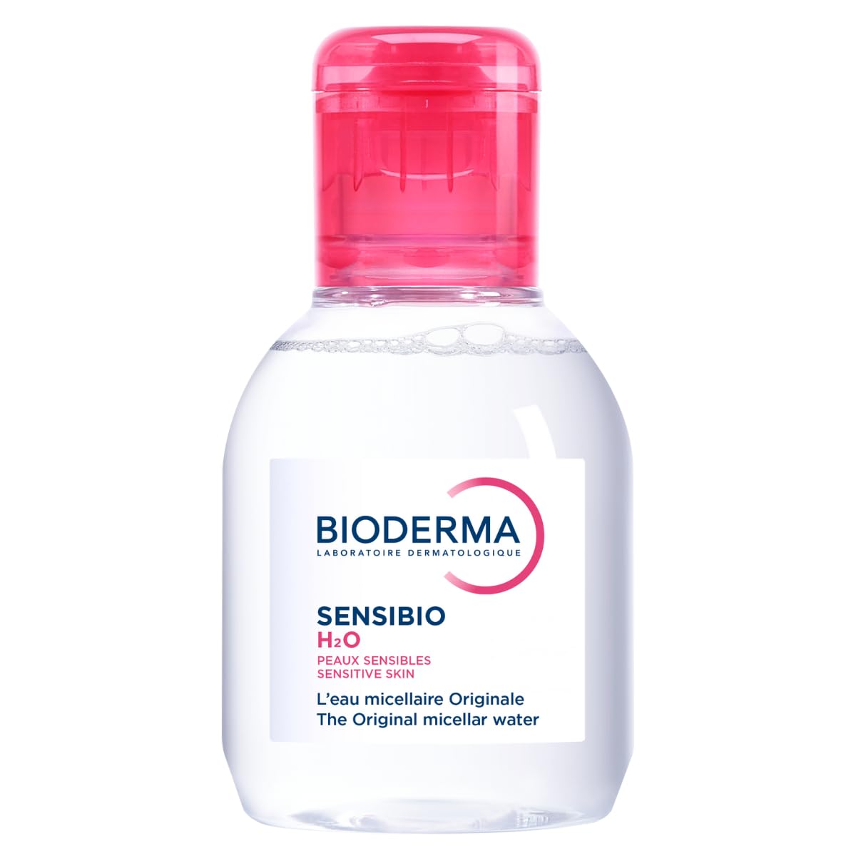 Bioderma Sensibio H2O, Micellar Water, Travel Size Makeup Remover Cleanser, Gentle for Skin, Fragrance-Free & Alcohol-Free, Gentle Face Cleanser for Sensitive Skin, 3.4 Fl Oz