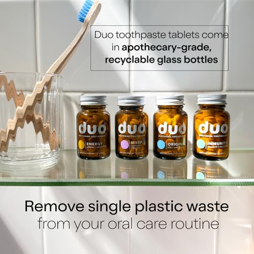 Duo Toothpaste Tablets | Nano-Hydroxyapatite (nHa) Natural Whitening, Remineralize, Reduce Sensitivity | Sustainable & Plastic Free | Dentist Created | Wild Mint Medley - 1 Bottle / 62 Tablets