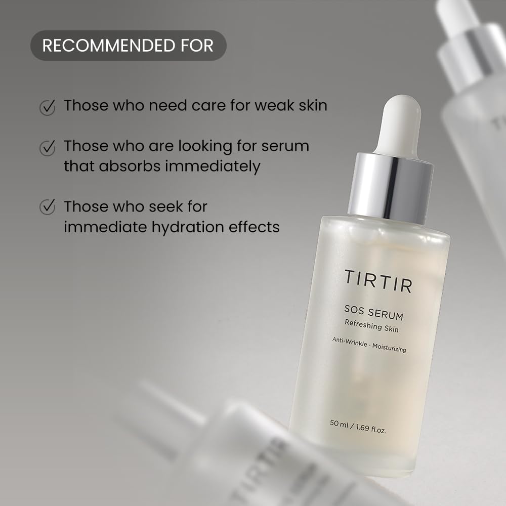 TIRTIR Daily Hydration Set - Milk Skin Toner + SOS Serum, Rice Bran Extract, Chamomile, Radiant Glow | Fragrance Free, Mineral Oil Free, Fungal Acne Safe…