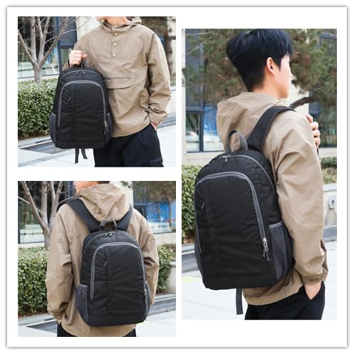 Gagashoo Ultra Lightweight-Packable-Hiking-Backpack Small Foldable Travel Camping Daypack Casual Outdoor Water-resistant 25L Backpacks (Black)