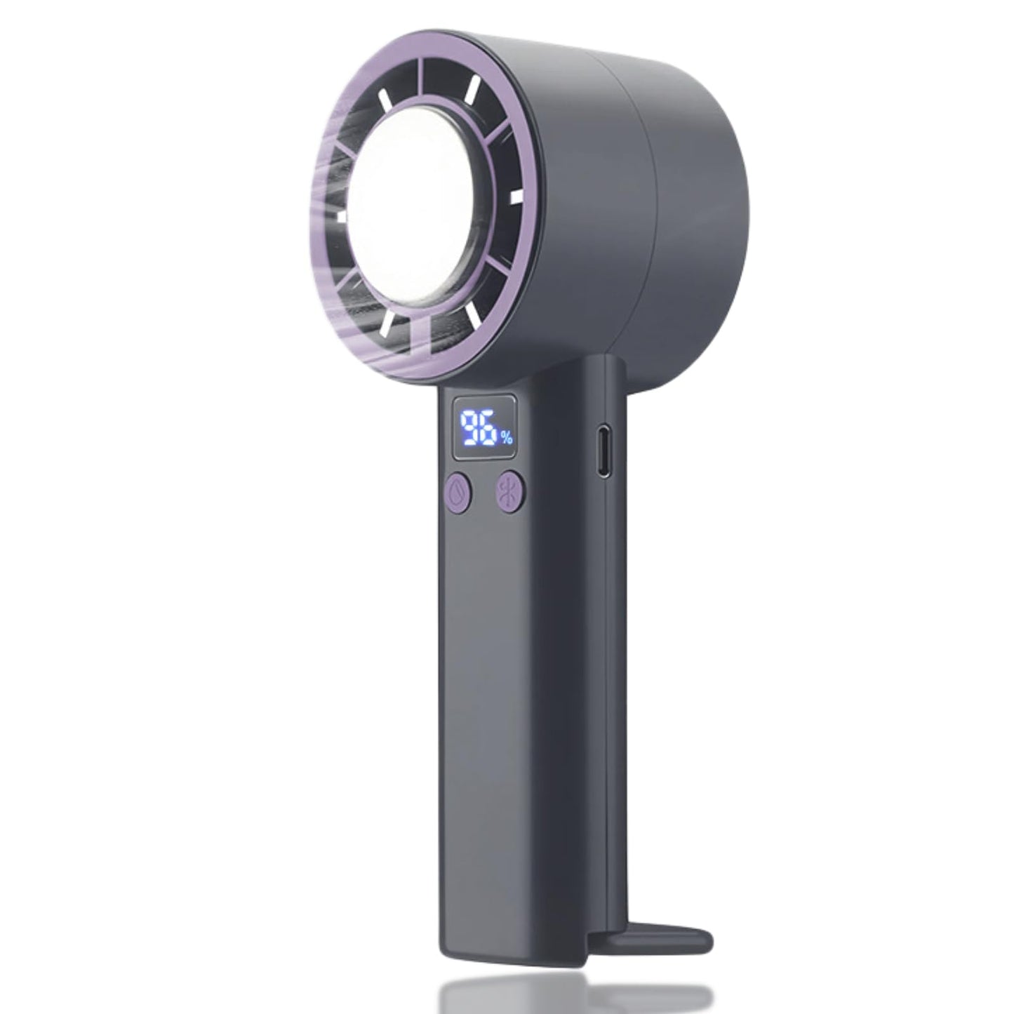 Portable Handheld Turbo Fan, 5 Gear Adjustable Portable Silent Mini Bladeless Electric Fan with Insatnt Cooling, Battery Operated, Up to 10 Runtime, Perfect for Travel, Office, Beach or Outdoor,Gray