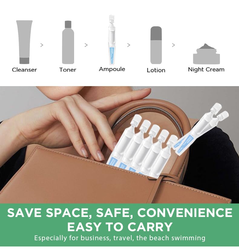 Repairing & Hydrating Face Serum with Ceramide NP, Hyaluronic Acid, Carnosine & Vitamin E | Moisturizing Ampoules for All Skin Types | Anti-Aging & Soothing Serum, 15 Pcs/Box