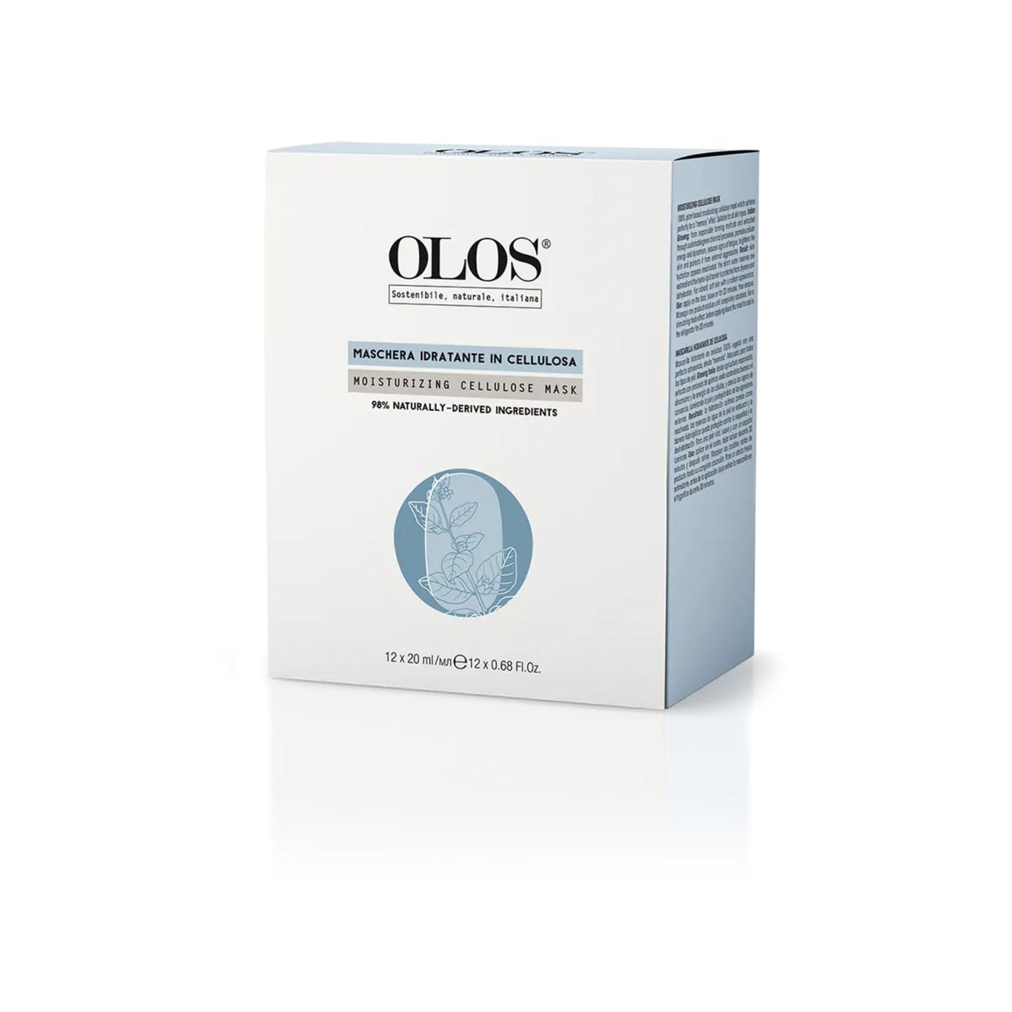 OLOS Moisturizing Cellulose Mask, 0.67 oz - Sheet Masks with Indian Ginseng, Hyper-Fermented Aloe - Antioxidant, Protective and Hydrating Face Mask