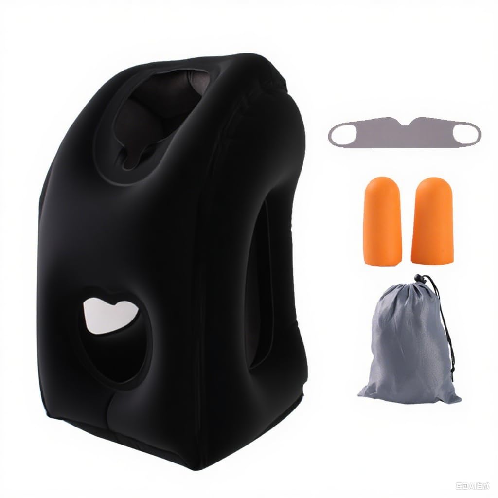 AGEFEREO Neck Pillow Airplane Pillow for Long Flight,airplanesleep Support,Airplane Sleeping Support, Inflatable Pillow for Flights, Travel Essentials Neck Pillows for Airplanes