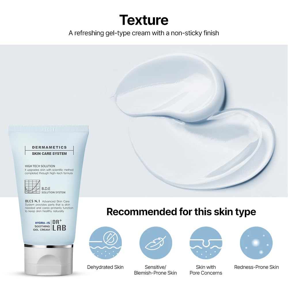 DR+LAB Hydra-15 Soothing Gel Cream 2.03 fl oz /60ml Moisturizing Deep Hydrating Elasticity for Dry and Sensitive Skin with Hyaluronic Acid Korean Skincare