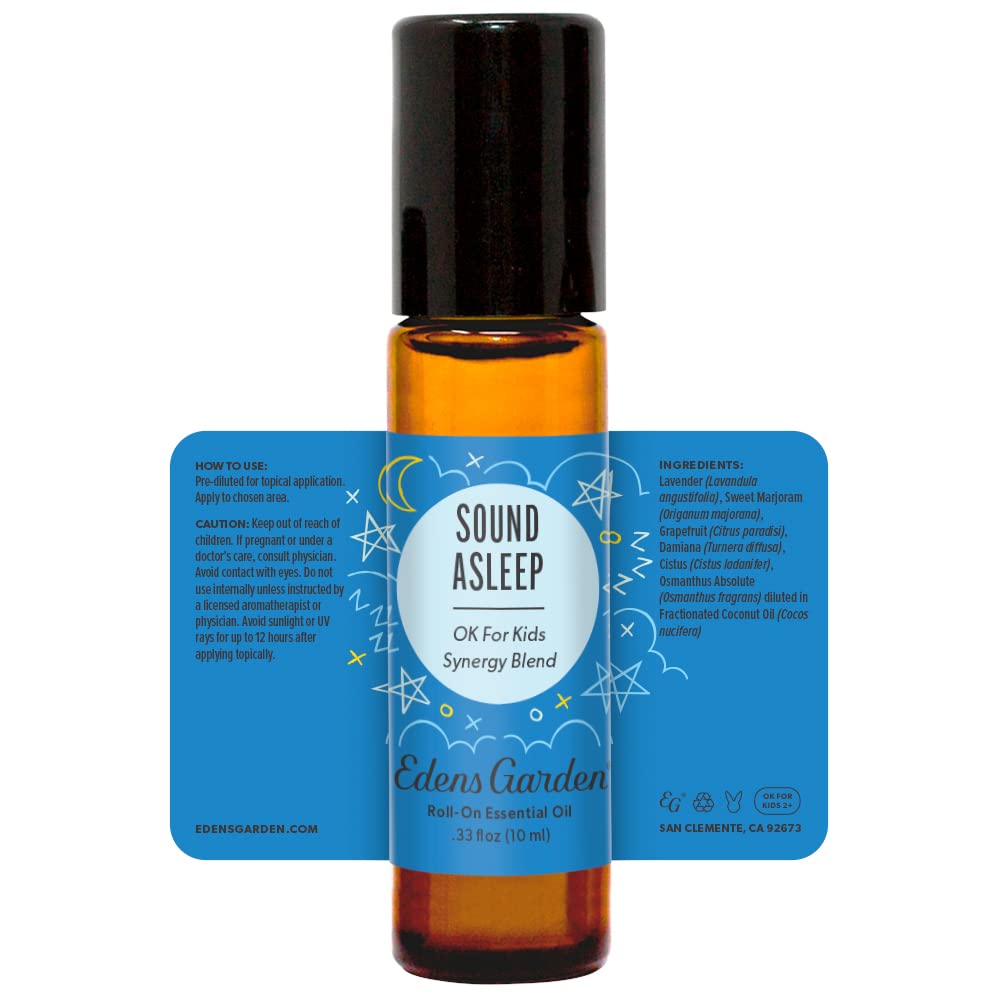 Edens Garden Sound Asleep Essential Oil Roll-On Blend- 100% Pure Premium Grade, Natural, Therapeutic, Aromatherapy, Kid & Skin Safe, The Best For Body, Travel, Relaxation Pre-Diluted 10 ml (.33 fl oz)