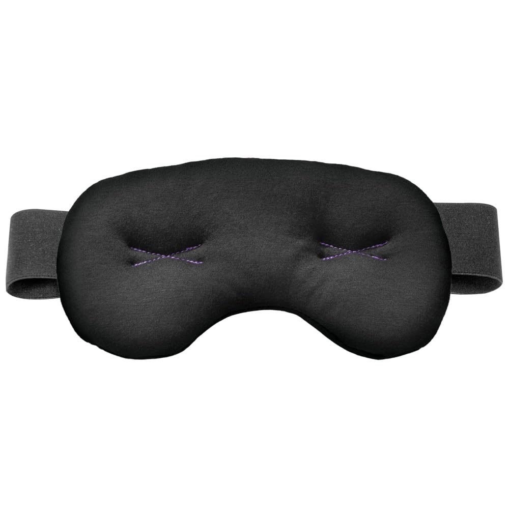 Brownmed IMAK Eye Pillow - Sleep Mask with ErgoBeads for Pain Relief - Cooling & Relaxing Sleep Aid - Black