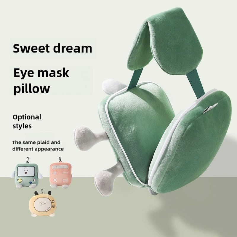 Cartoon Game Console Pillow Eye Mask 2 in 1 for Travel - Comfortable Travel Pillow and Sleep Mask Combo, Portable Airplane Pillow for Long Flight