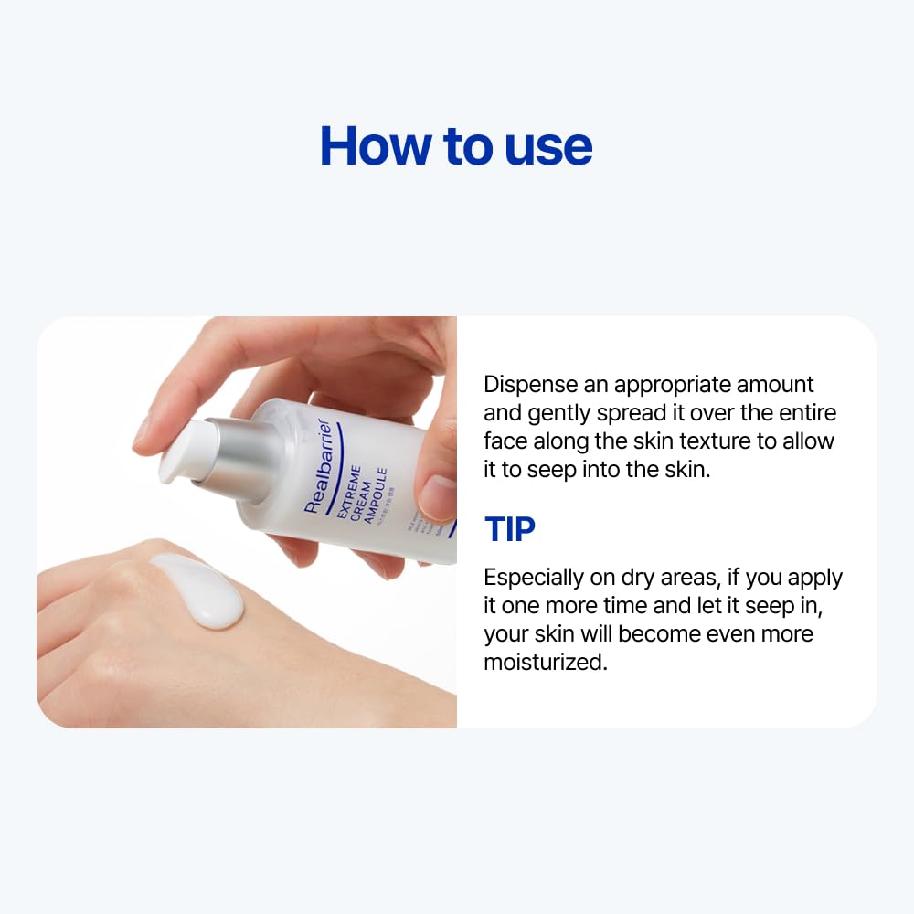Real Barrier | Extreme Cream Ampoule | Face Serum for Dry Skin | Skin Barrier Repair & Strengthening Facial Serum | Moisturizing Skin Care for Sensitive Skin | Korean Skin Care | 1.96 fl oz (50ml)