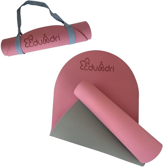 "Premium Extra Thick Yoga Mat With Strap-6mm Non-Slip,Eco-friendly,High-Density TPE,Ideal For Home,Gym, Perfect Exercise Mat for Pilates & Studio-72 L*24 W, Available In Rectangular & Arch Shapes"