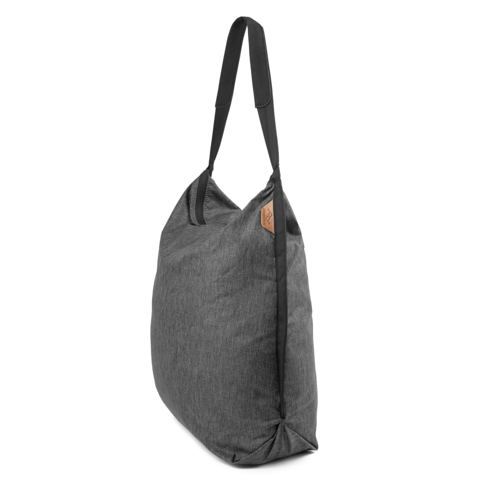 Peak Design Packable Shopping Tote, Charcoal, Zippable Ultralight Carry-All, Self-Healing Ripstop Shell, Microfiber Strap, Internal Pocket, Weather-Resistant Foldable Bag, Tote Bag for Women and Men