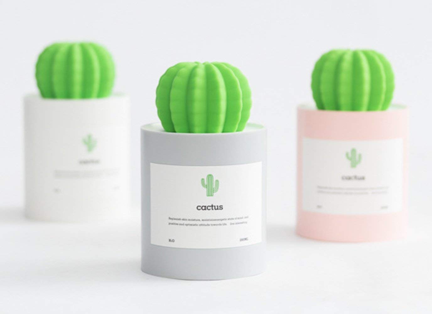 UODBUYO Mini Humidifier, 280ml USB Cool Mist Portable Cactus Air humidifier, Ultra-Quiet Operation for Bedroom Home Office Desk Yoga Car Travel(Grey)