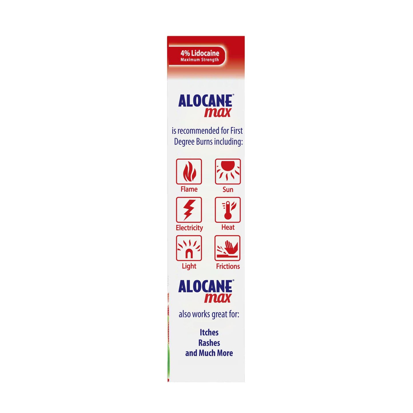 Alocane Max Emergency Burn Gel, 4% Lidocaine Hydrochloride, .13% Benzalkonium Chloride, Maximum Strength Relief, Itch Relief, For Sunburns, Kitchen, Radiation, Chemical, First-Degree Burns, 4 Fl Oz