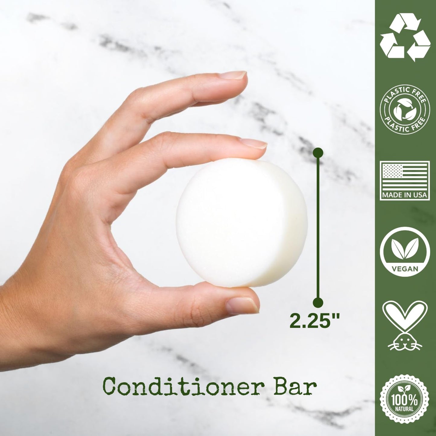 /liv/ Nature Conditioner Bar Detangle, Strengthen & Moisturize | Paraben Free & Sulfate Free | Travel Essentials | Handmade In USA (Tea Tree with Lavender & Lemongrass)