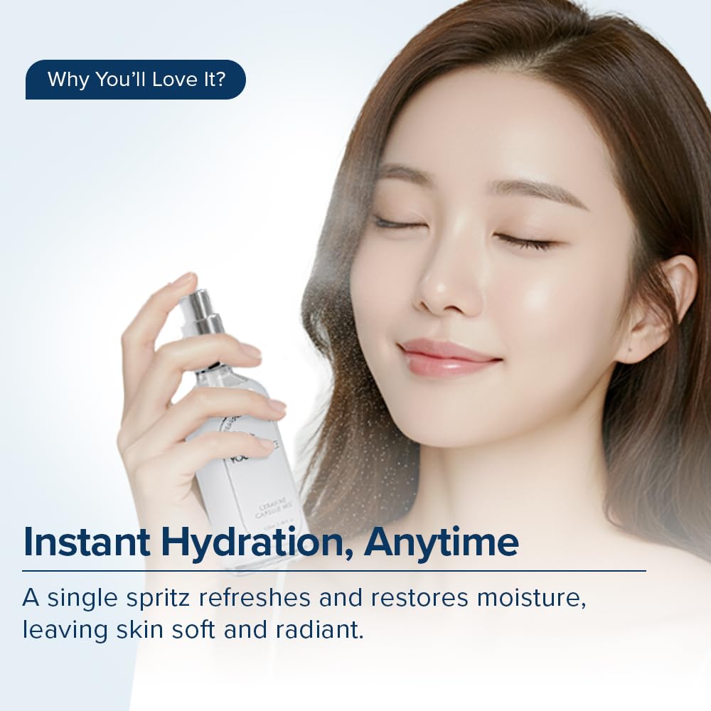 YOUR CHOICE CERAVINE CAPSULE MIST – Instant Hydration & Skin Barrier Boost – Refreshing Face Mist for Deep Moisture & Relief – Non-Greasy, EWG Safe, for All Skin Types (100ml)