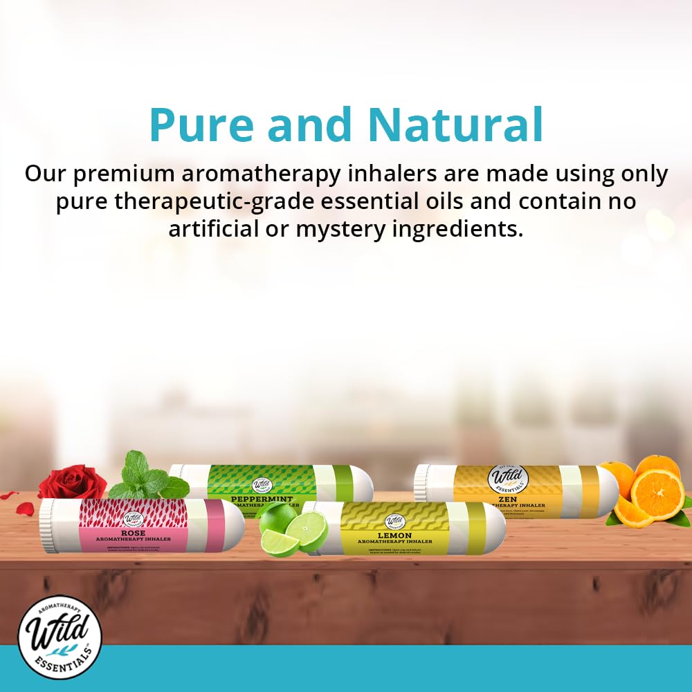 Wild Essentials 3 Pack of Breathe Easier Aromatherapy Nasal Inhalers Made with 100% Natural, Premium Grade Essential Oils, Allergies, Sinus, Clearing