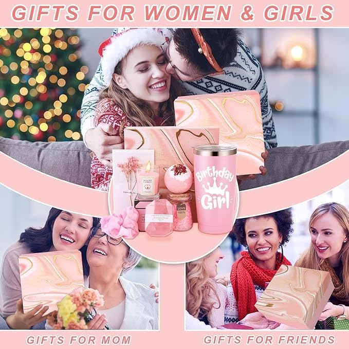 Women Spa Gift Basket Happy Birthday Box Sweet Girlfriend Tween Girl Friend Happy Birthday 15th 16th 18th 19th 21th 20th 15 16 18 19 21 25 30 Year Old Personalized Unique Custom Cute Aesthetic Present