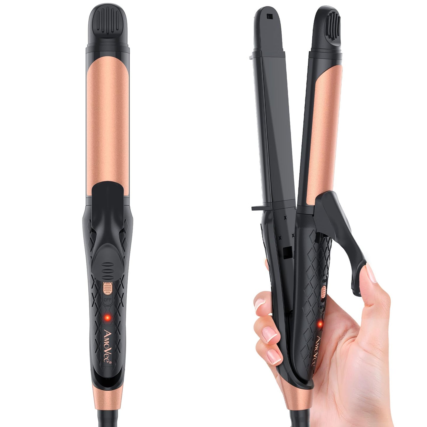 Dual Voltage Curling Iron 2-in-1 Curling Iron 1 Inch,(100V~240V) Dual Voltage Hair Straightener Travel CurlingIron European Flat Iron(Black)