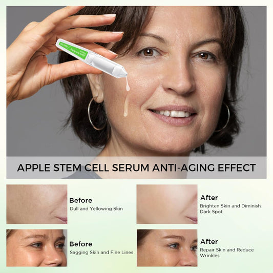 BACHERI Hydrating & Anti-Aging Ampoules Serum - Apple Stem Cell & Tremella Mushroom Extract and Collagen - Deep Hydration, Anti-Wrinkle, Skin Firming & Revitalizing, For All Skin Types, 30 Pcs/Box