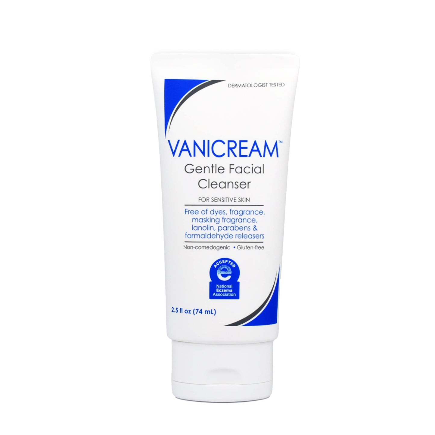 Vanicream Gentle Facial Cleaner, 2.5 Fl Oz, Formulated without Common Irritants for Sensitive Skin, Removes Makeup, Dirt & Excess Oils, Non-Comedogenic, pH-Balanced Face Wash