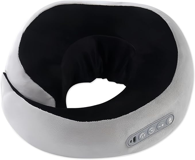 Neck Massager with Heat - Deep Tissue Neck Pain Relief U-Shape Design Electric Cordless Massager Pillow for Travel Office Home Shiatsu Neck Pillow Gifts for Men Women Dad Mom, Black