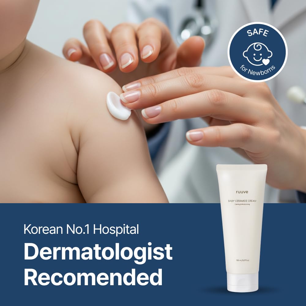 ruuve Ceramide Intense Moisture Cream – Deep Hydration Cream, Fragrance Free, Non-Greasy, Improves Moisture up to 2.5mm in One Use, Dermatologically Tested, Korean Skin care, 5.07 Fl oz