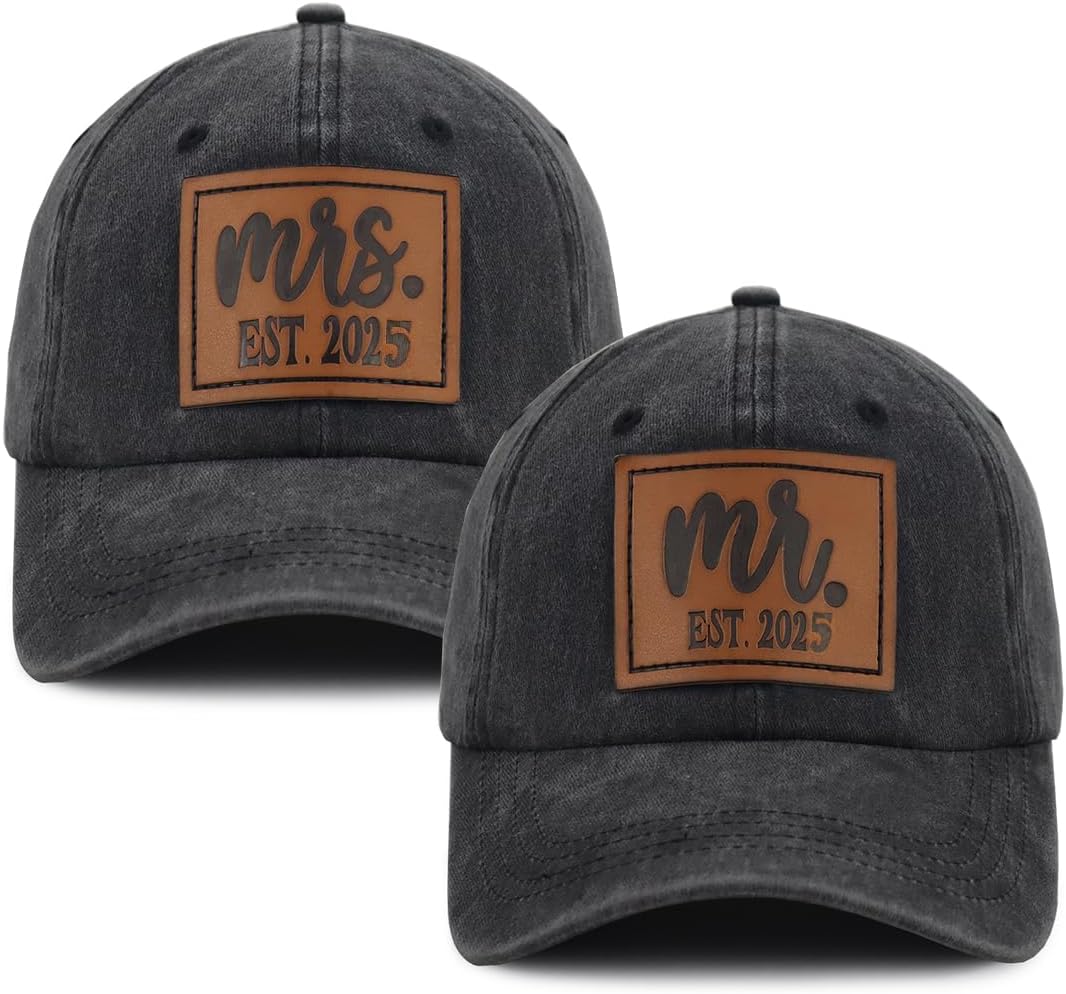 Mr and Mrs Gifts 2025, Bride and Groom Hat, Wedding Couple Honeymoon Gifts, Mr Mrs Baseball Cap, Newlyweds Birthday Engagement Matching Hat for Couple