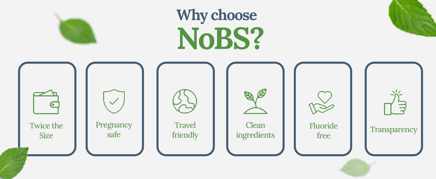 NOBS (No Bad Stuff) Toothpaste Tablets - Nano Hydroxyapatite, Fluoride & Plastic Free, Eco & Travel Friendly - Remineralize with NHA (3 Month)