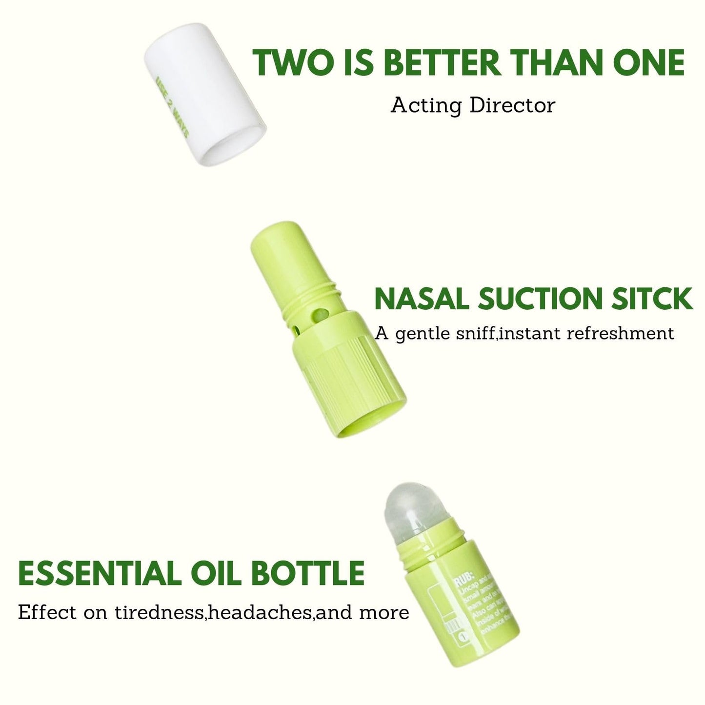 Yimissrui Nausea Relief Herbal Inhaler - Portable Travel Essential, Non-Drowsy, Fast-Acting, Natural Motion Sickness Relief Stick for Plane, Cruise, Car, Morning Sickness