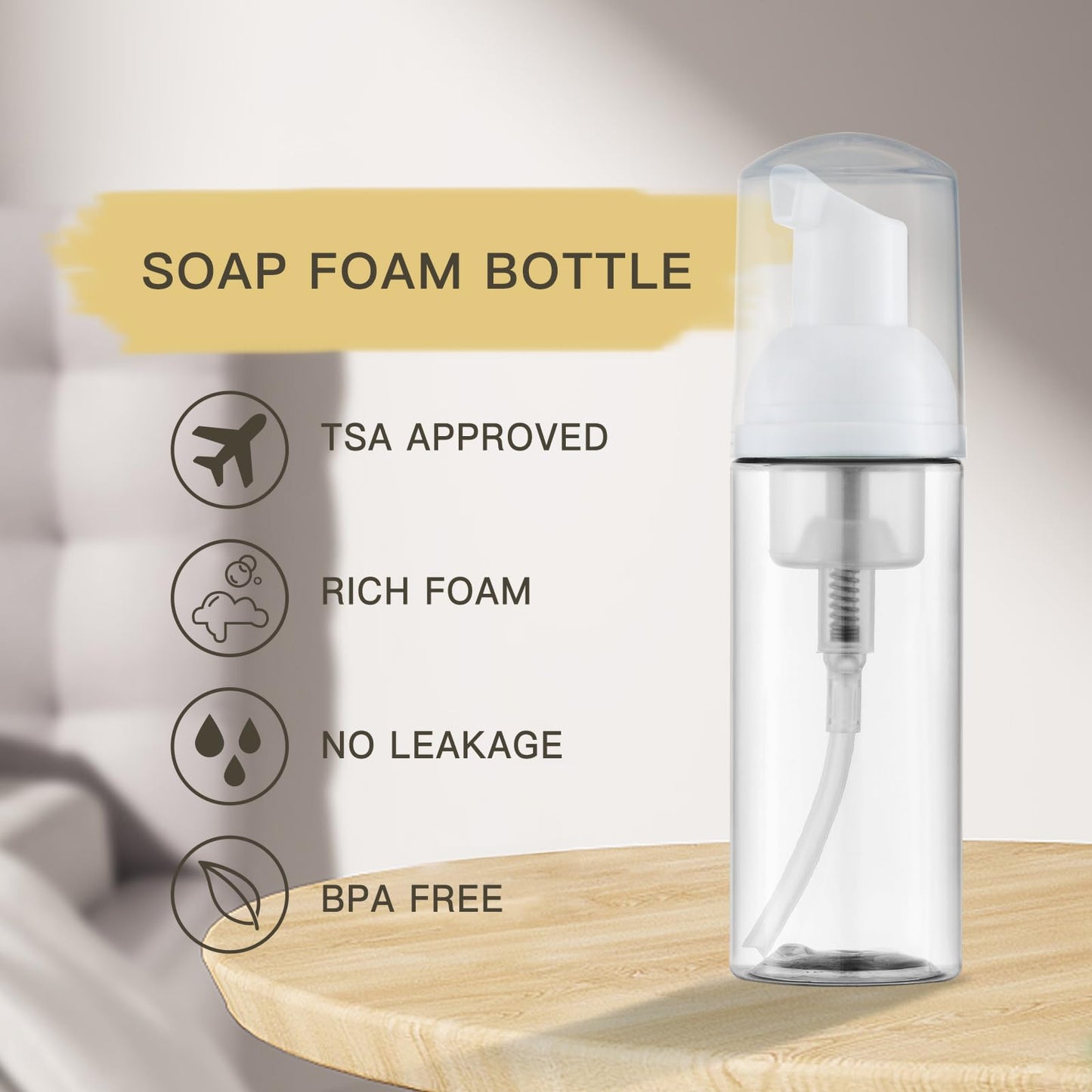 Tekson Soap Foam Bottle (60ml, 2 fl oz), Empty Travel Foaming Lash Shampoo for Cleanser, Dispenser (Green, Pink, Purple)