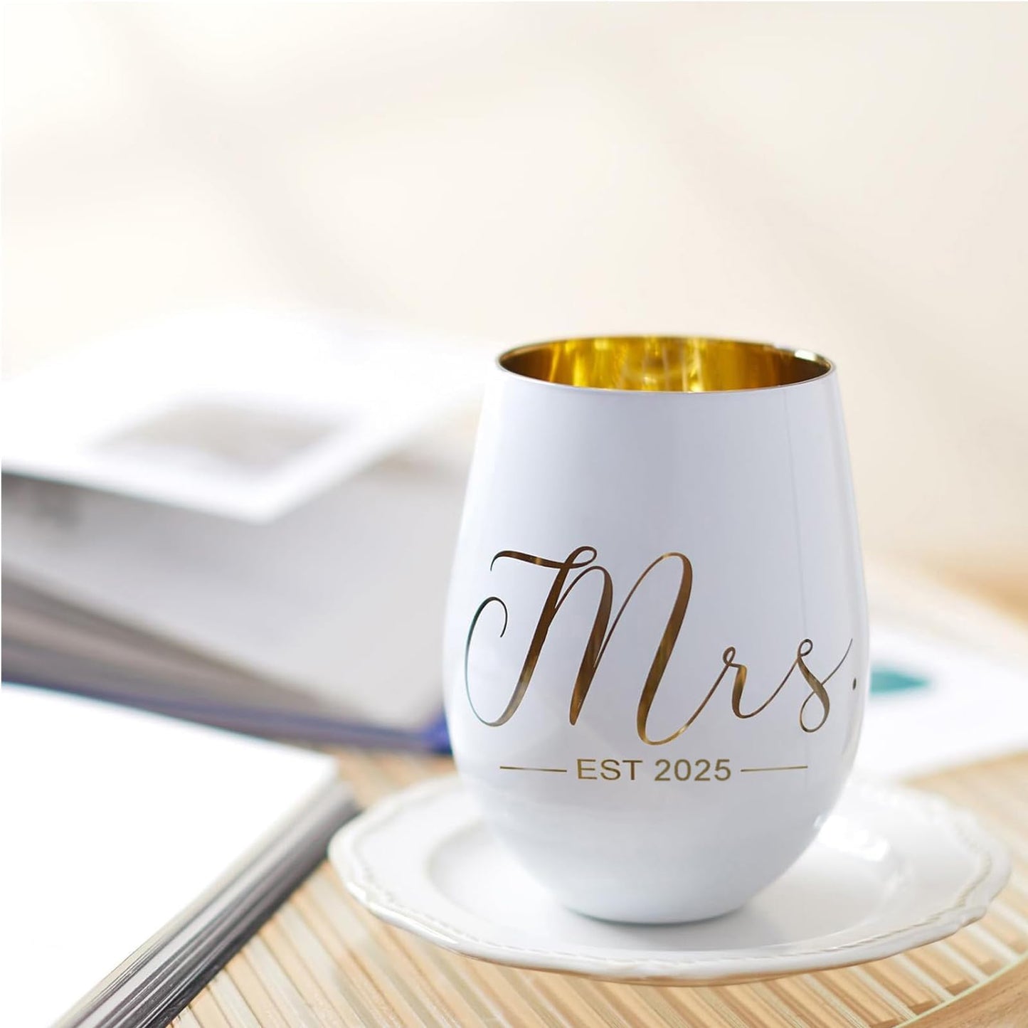 xilaxila Mr and Mrs EST 2025 Wine Glasses Gifts- Cool Engagement Gifts, Wedding Gifts for Couples, Bride and Groom, His and Hers- Bridal Shower Gifts for Bride To Be
