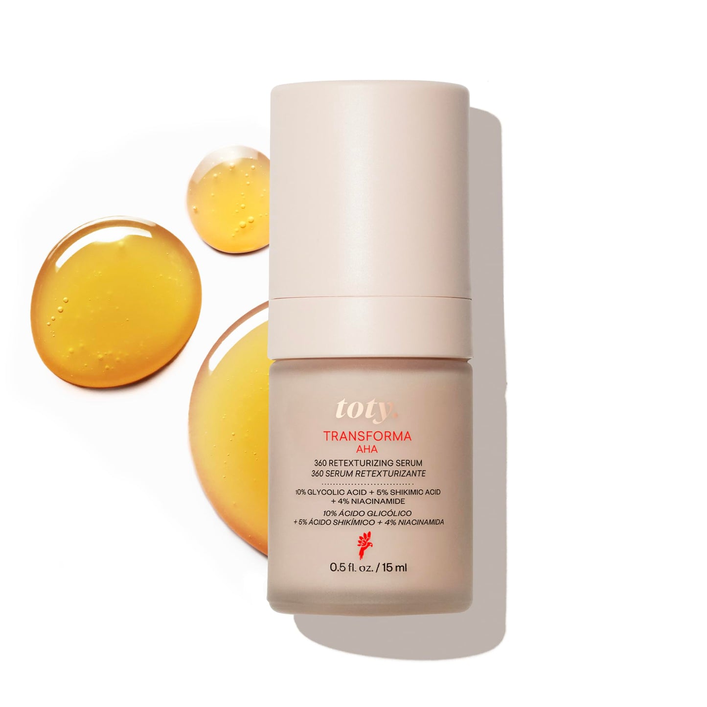 toty. by Sofia Vergara - Transforma AHA 360º Retexturizing Serum - Sun Damage Repair For Face - Glycolic Acid Serum - Anti Aging Treatment for Dark Spots, Lines, Wrinkles - Travel Size (0.5 fl oz)