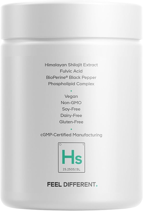 Codeage Liposomal Himalayan Shilajit+ Supplement - 500 mg Shilajit, KSM-66 Ashwagandha, CoQ10, Fulvic Ionic Minerals, Calcium, Magnesium, BioPerine - Liposomal Delivery - Non-GMO - 60 Capsules