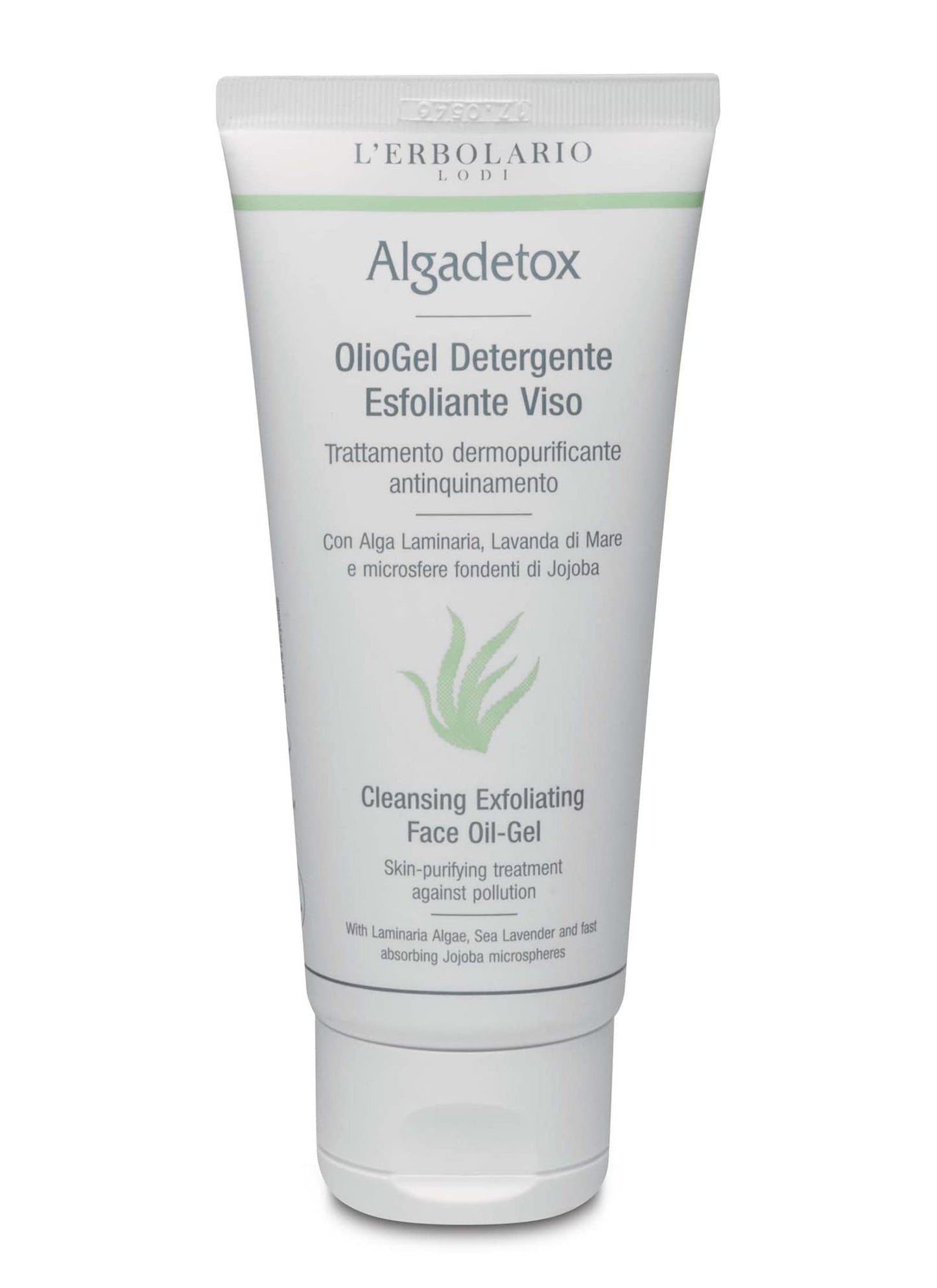 L'Erbolario Algadetox Cleansing Exfoliating Face Oil-Gel - Skin-Purifying Treatment Against Pollution - Gently And Effectively Cleanses Your Skin - Perfect To Tone, Protect The Face - 3.3 Oz Cleanser