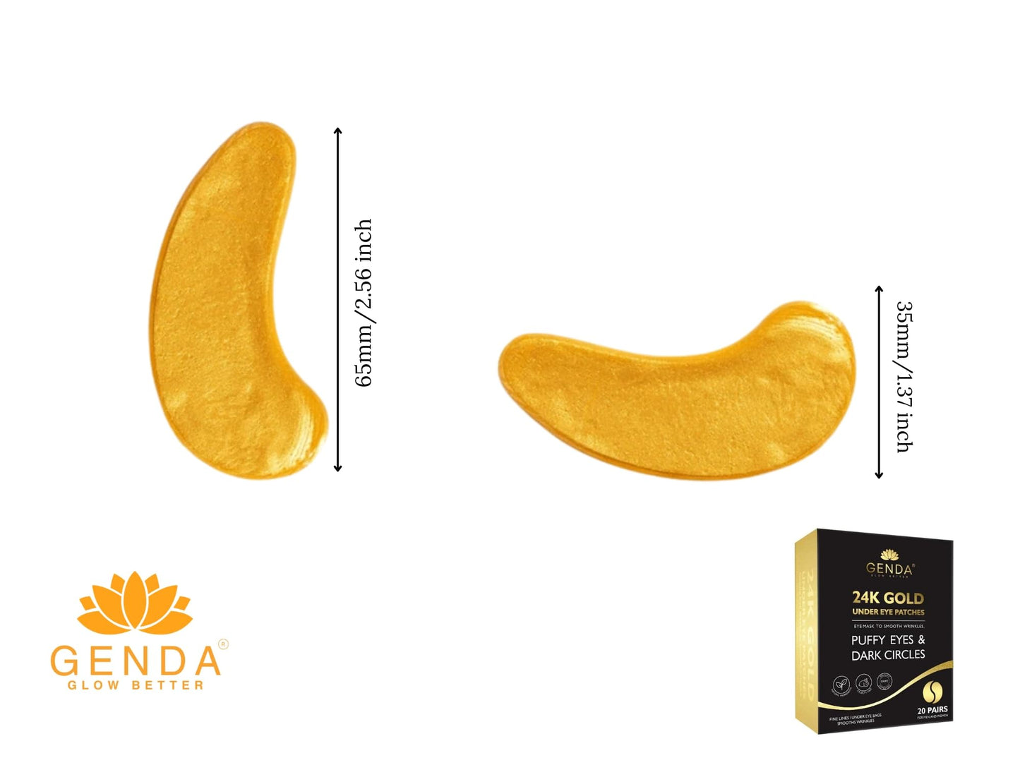 Under Eye Patches for Puffy Eyes and Dark Circles (20 Pairs), 24K Gold Gel Eye Mask Collagen Skincare with Retinol and Hyaluronic Acid, Eye Gel Pads, Eye Patches For Wrinkles