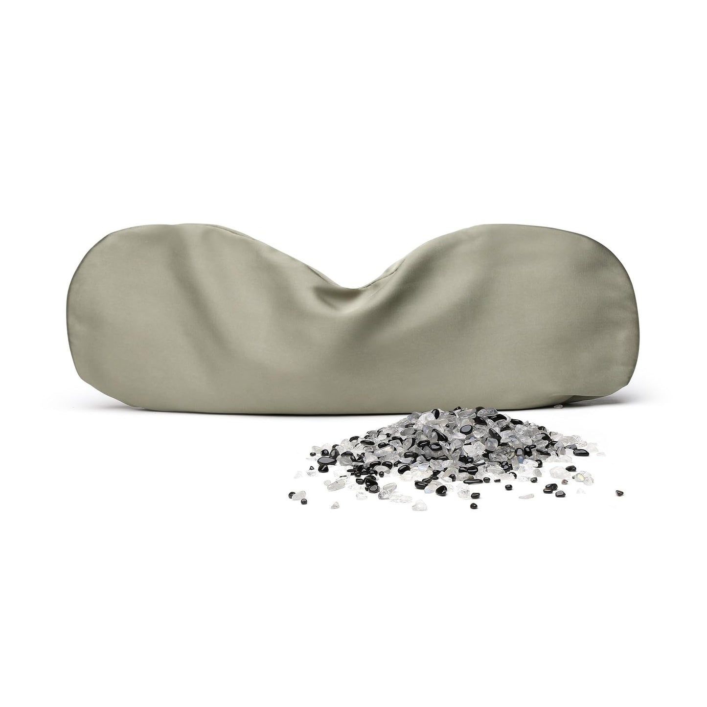 KISMETICS - Weighted Eye Pillow for Relaxation, Sleeping, Yoga, SPA and Travelling, 100% Natural Crystals Mixed with Labradorite and Obsidian, Cooling Eye Pillow, Reusable, Relaxation Gift for Women