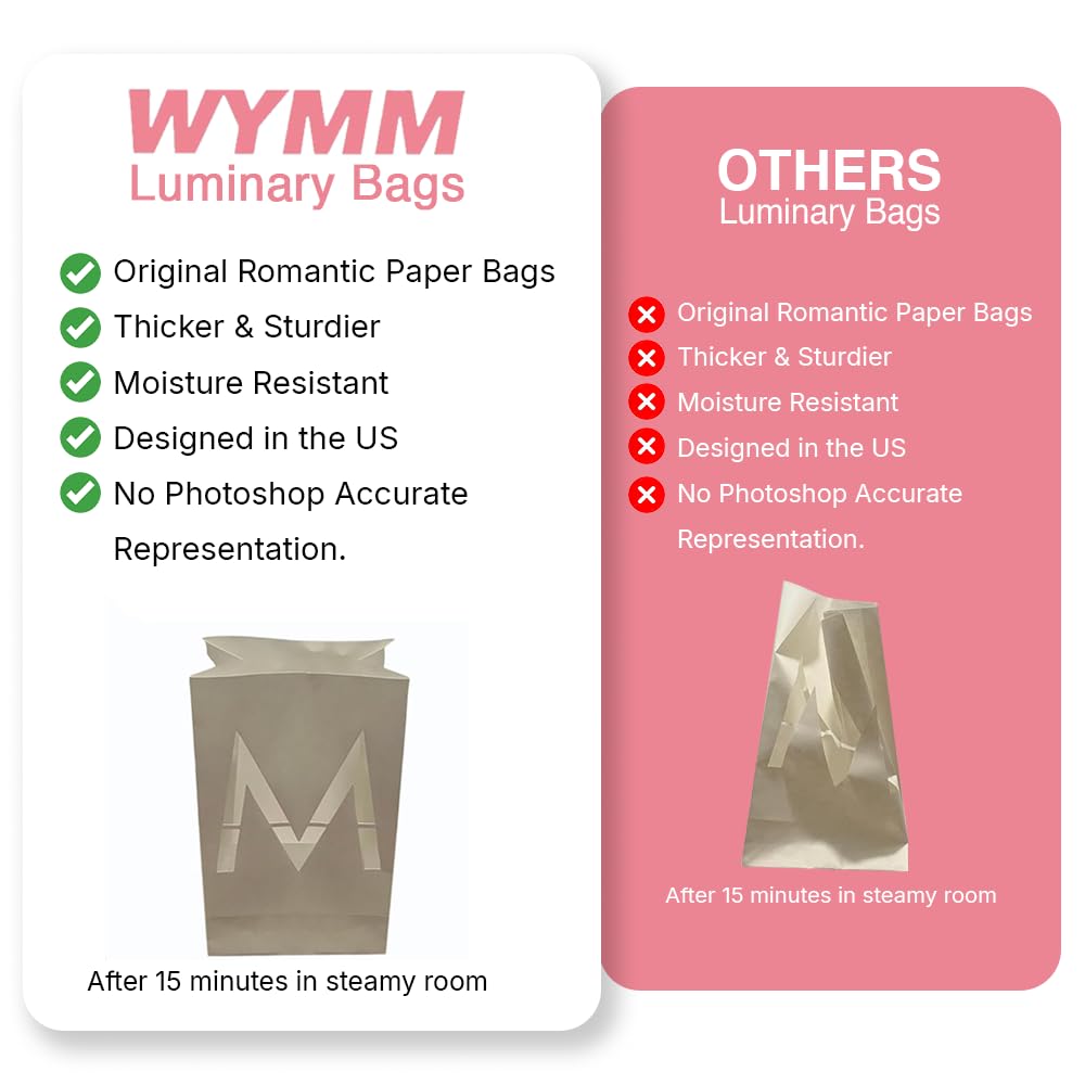 WYMM “MR & MRS” light up letters with Tealight Candles and Rose petals included. Luminary Paper Bags to be used as Wedding Decorations for Reception or as Newlywed Gift for the Honeymoon Suite