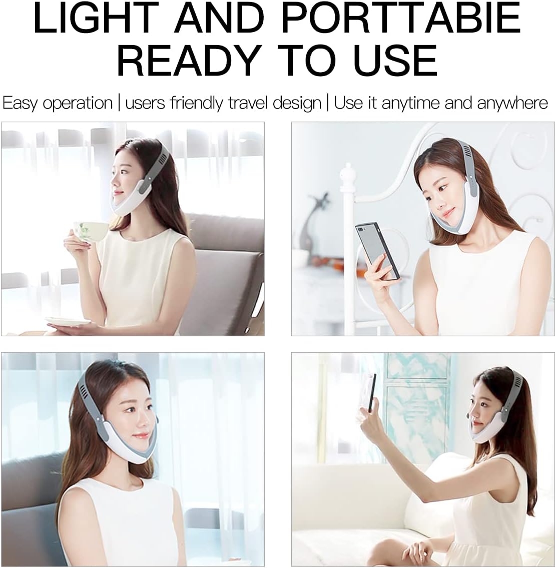 Aimanfun V-Face Electric Double Chin Device,Facial Lifting Machine with Intelligent Remote Control