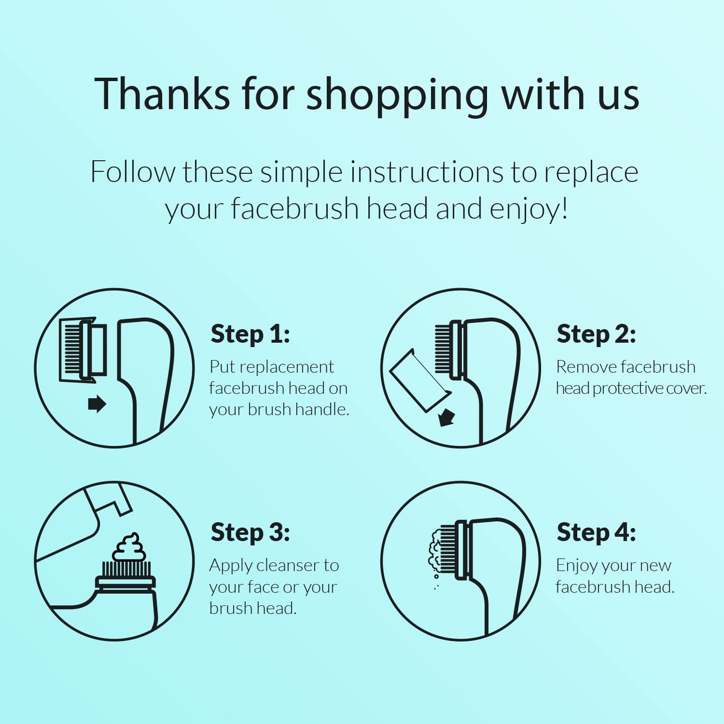 Brushmo Facial Brush Head Replacements Compatible with Clarisonic Mia 1, Mia 2, Mia Fit, Alpha Fit, Smart Profile Uplift and Alpha Fit, Deep Pore Facial 4 Pack (Deep Pore)