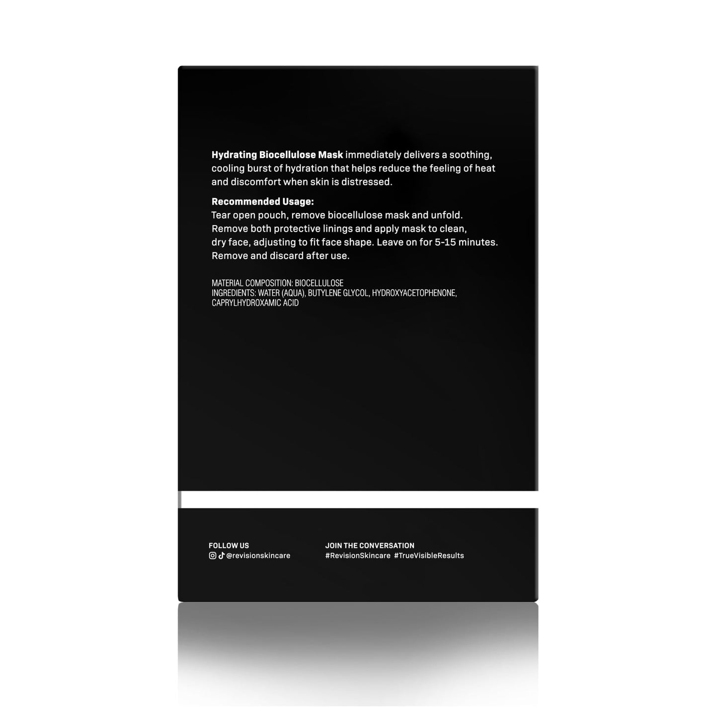 Revision Skincare Hydrating Biocellulose Mask, Soothing Treatment for Sensitive, Dry, and Irritated Skin, Reduces Discomfort and Enhances Skin Barrier Recovery, 6 Sheets