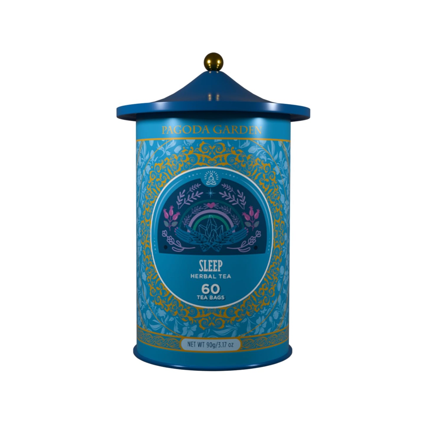 Life Plus Style Gourmet Pagoda Garden Sleep Organic Herbal Tea Caffeine Free Peppermint Tea Chamomile Fennel Tulsi Hot or Iced Floral Blend Natural Delicious moonbrew Sleep Digestive 60 Tea Bags